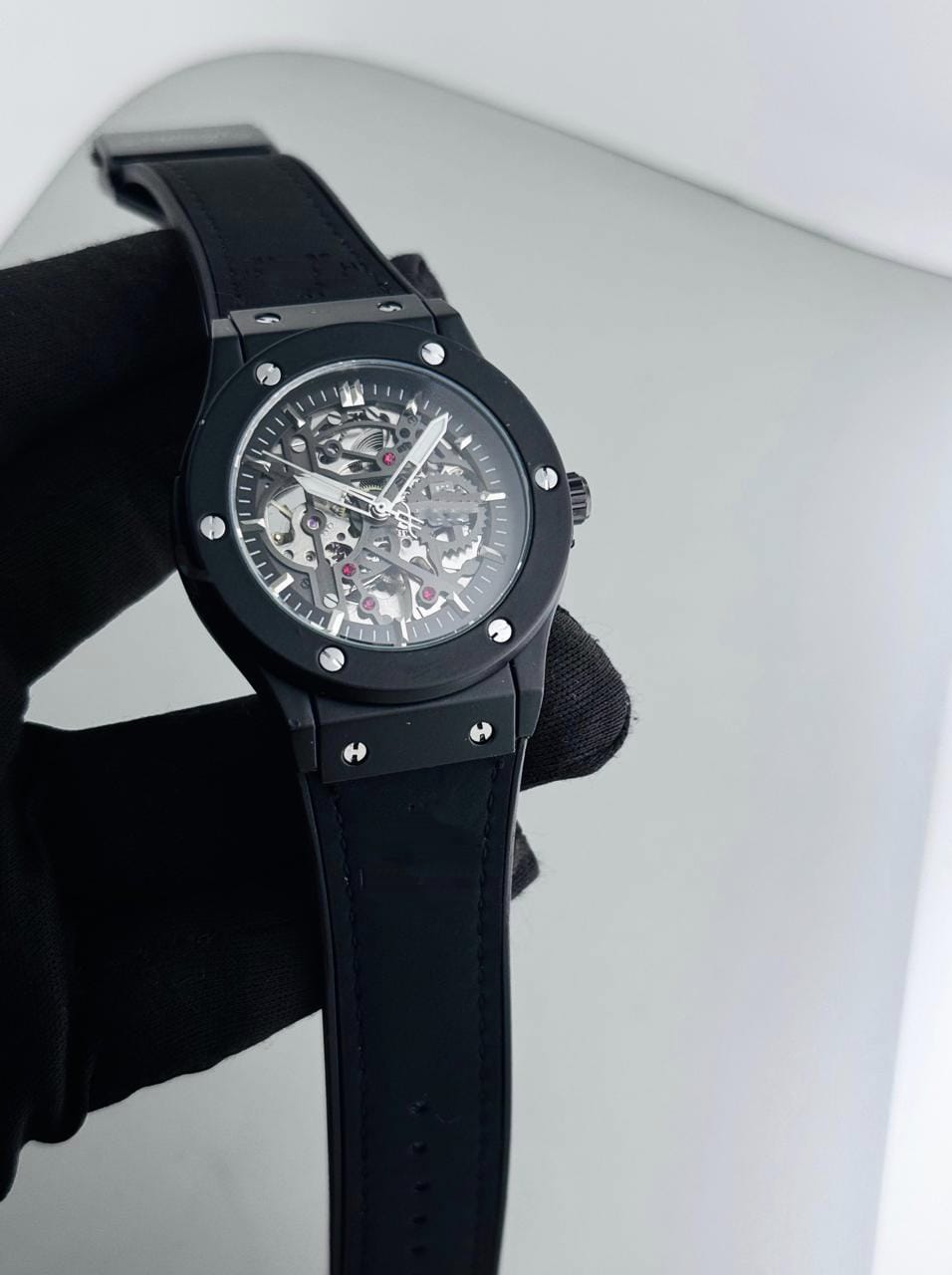Luxury Skeleton Automatic Watch for Men | Black Mechanical Wrist Watch - Image 3