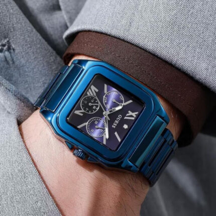 Guess Blue Square Chronograph Luxury Wrist Watch