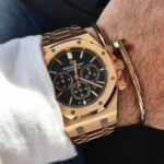 Audemars Piguet Royal Oak Rose Gold Black Chronograph Watch