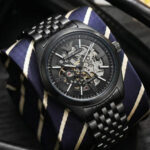 Emporio Armani Automatic Black Skeleton Dial Stainless Steel Men’s Watch