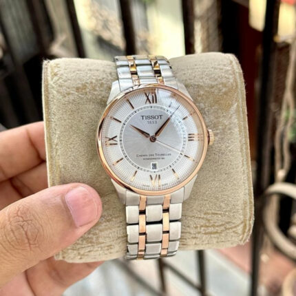 Tissot Chemin Des Tourelles Automatic Silver Dial Two Tone Stainless Steel Watch for Men