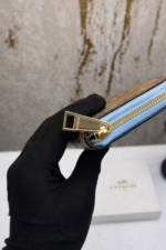 premium brown chain wallet side view