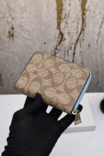 brown wallet with secure chain