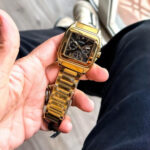 Guess Gold Square Dial Chronograph Luxury Wrist Watch