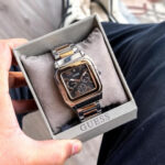 Guess Chrono Rose Gold Black Fashion Watch for Men