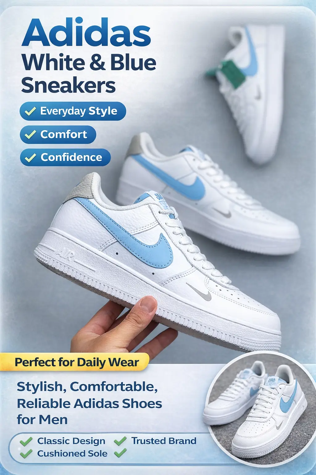 Nike Air Force 1 Light Armoury Blue sneakers