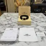 Designer style men’s black leather belt