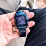 Guess Chrono Blue Square Dial Stainless Steel Watch for Men