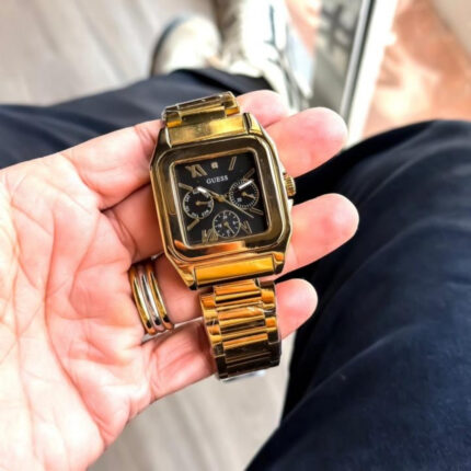 Guess Chrono Gold Black Fashion Watch for Men