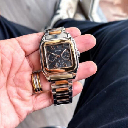 Guess Rose Gold Square Dial Chronograph Luxury Wrist Watch