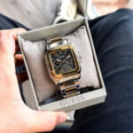 Guess Black Dial Gold Square Chronograph Wrist Watch