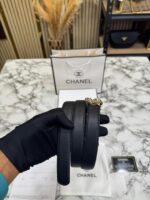 Chain CC Buckle Leather Belt with Box, Dust Bag & Carry Bag – Premium Designer Style Waist Belt for Men & Women - Image 5