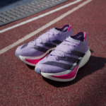 Adidas Adizero Prime X3 Strung Plum Purple upper detail and cushioning