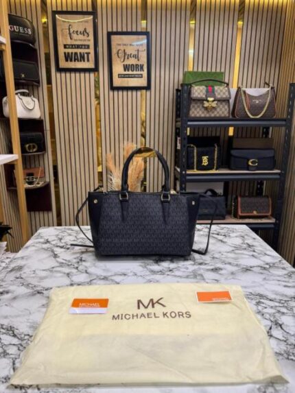 Michael Kors MK Black Monogram Tote Bag
