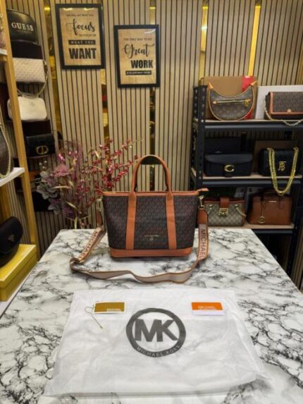 Michael Kors MK Brown Monogram Tote Bag