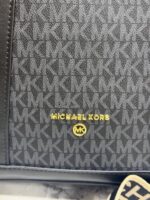 Michael Kors Logo Signature Satchel Handbag (Black) with Dust Bag | Premium Designer Monogram Tote for Women. - Image 4