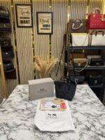 Coach City Mini Tote Bag in Signature Canvas (Black) with Box & Dust Bag | Premium Designer Women’s Handbag.