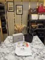 Coach City Mini Tote Bag in Signature Canvas (Coffee Black) with Box & Dust Bag | Premium Designer Handbag for Women.