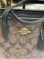 Coach City Mini Tote Bag in Signature Canvas (Coffee Black) with Box & Dust Bag | Premium Designer Handbag for Women. - Image 3