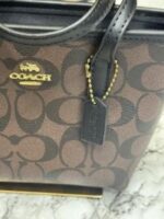 Coach City Mini Tote Bag in Signature Canvas (Coffee Black) with Box & Dust Bag | Premium Designer Handbag for Women. - Image 4