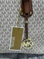 Michael Kors Voyager Tote Bag Beige for Women | MK Signature Designer Tote with Dust Bag. - Image 5