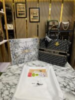 Christian Dior Book Tote with Scarf & Logo Pendant | Premium Designer Tote Bag with Box & Dust Bag. - Image 2