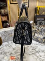 Dior Oblique Canvas Boston Bag Blue | Luxury Designer Travel Handbag with Box, Dust Bag & Carry Bag. - Image 7