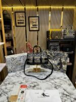 Dior Oblique Canvas Boston Bag Black | Luxury Designer Travel Handbag with Box, Dust Bag & Carry Bag. - Image 6