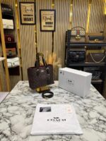 Coach Mollie Tote Bag With Original Box & Dust Bag (Coffee) – Premium Designer Shoulder Handbag for Women. - Image 3