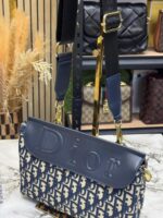 Christian Dior Noir Shoulder Bag With Original Box & Dust Bag (Blue-6919) – Luxury Designer Shoulder Handbag for Women. - Image 5