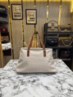 Chloé Woody Canvas Medium Logo Tote Bag – Premium Designer Shoulder Handbag with Signature Logo Straps. - Image 2