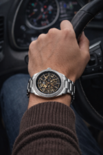 Stainless Steel Strap Black Dial Luxury Timepiece