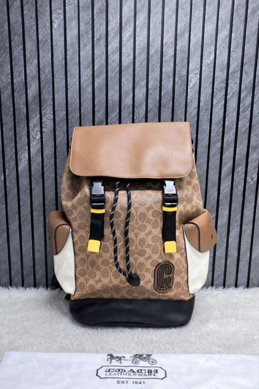 apricot brown signature canvas backpack