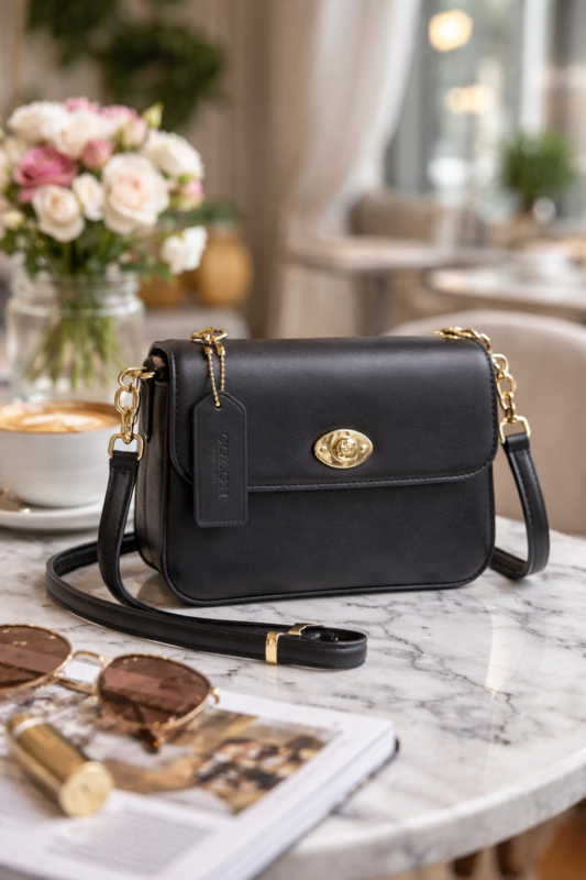 Black Cassie Crossbody Bag for Women