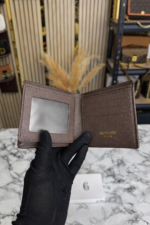 coffee brown monogram pattern wallet