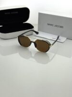 Golden brown frame sunglasses with brown gradient lenses