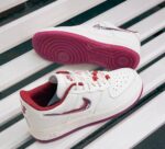 Nike Air Force 1 White & Maroon back heel design