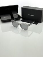 Grey square frame sunglasses with classic design