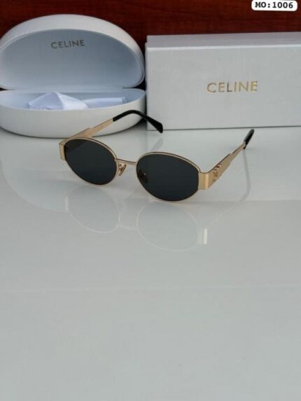 Golden black sunglasses with sleek modern frame
