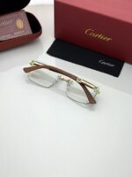 Golden Full-Rim Eyeglasses Frame – Clear Plano Lens Spectacles - Image 3