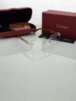 Golden Full-Rim Eyeglasses Frame – Clear Plano Lens Spectacles - Image 4