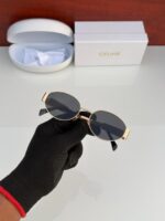 Classic chic black and gold eyeglasses for men and women