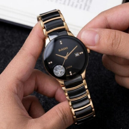 Rado Jubile Black Dial Gold Ceramic Men’s Watch