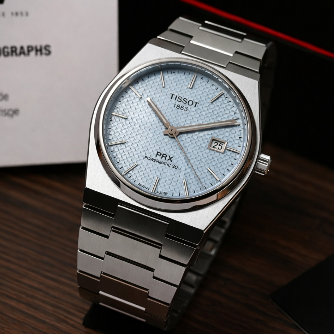 Tissot PRX Executive Watch Luxury Tissot PRX 1853 Ice Blue Dial Watch for Men