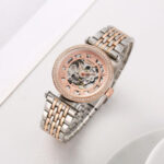 Fossil Lyric Automatic Rose Gold Skeleton Dial Two Tone Women’s Watch