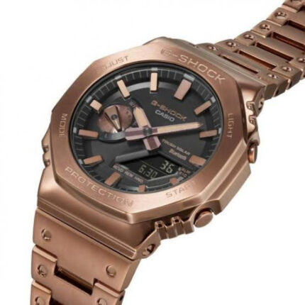 Casio G-Shock Japan Rose Gold Metal Tough Solar Bluetooth Analog Digital Watch