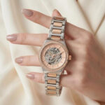 Fossil Eevie Automatic Skeleton Dial Rose Gold Two Tone Women’s Watch