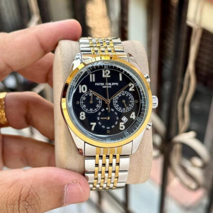 Patek Philippe Complications Chronograph Black Dial Two Tone Men's Watch