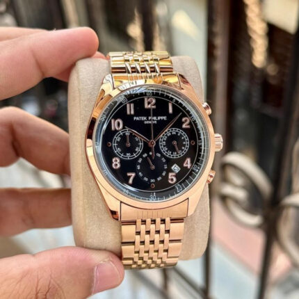 Patek Philippe Complications Rose Gold Chronograph Black Dial Men's Watch