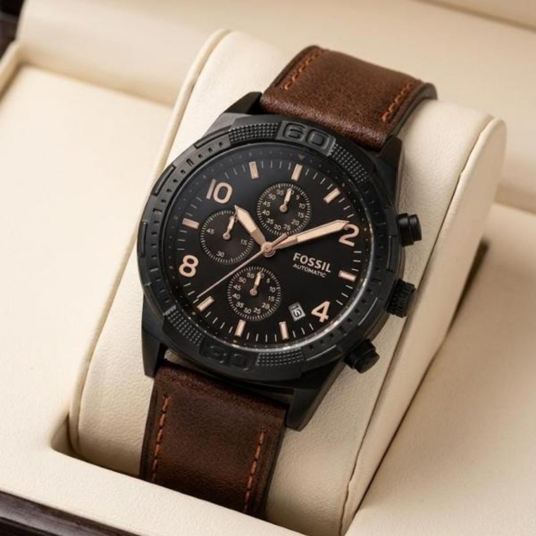 Fossil Bronson Chronograph Leather Strap Luxury Men's Watch